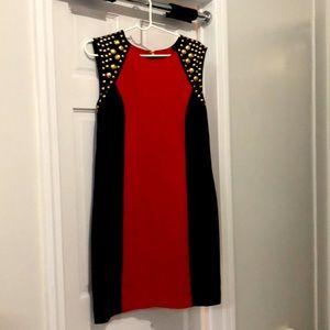 Michael Kors red and black dress with gold hardware size 12